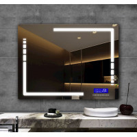 Зеркало с часами и подсветкой для ванной Армани